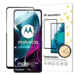 Sticlă securizată Wozinsky Full Glue pentru Motorola Moto G200 5G, ecran complet, 9H, cu ramă neagră
