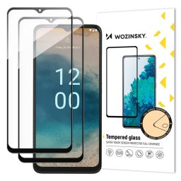 Full Glue Tempered Glass 2x Tempered Glass For Nokia G22 9H Full Screen Full Cover With Black Frame
