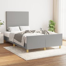 Cadru de pat cu tablie, gri deschis, 120x200 cm, textil GartenMobel Dekor