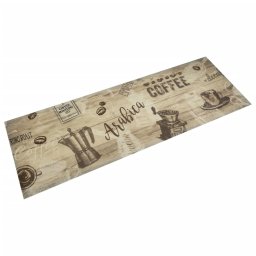 Covor de bucatarie lavabil Coffee, maro, 60x180 cm, catifea GartenMobel Dekor
