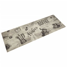 Covor de bucatarie lavabil Coffee, gri, 60x180 cm, catifea GartenMobel Dekor