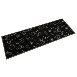 Covor de bucatarie lavabil Morning, negru, 60x180 cm, catifea GartenMobel Dekor