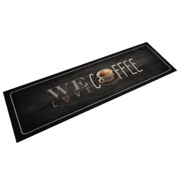 Covor de bucatarie lavabil, text Coffee, 45x150 cm, catifea GartenMobel Dekor
