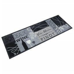 Covor de bucatarie lavabil Wine, gri, 60x180 cm, catifea GartenMobel Dekor