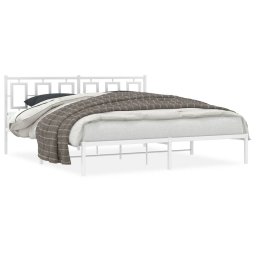 Cadru de pat metalic cu tablie, alb, 183x213 cm GartenMobel Dekor