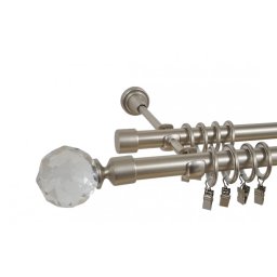 Galerie dubla kula crystal 19/19 mm crom mat