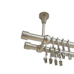 Galerie dubla prindere tavan capacel 19/19 mm crom mat