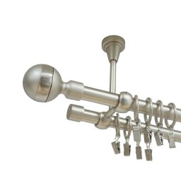 Galerie dubla prindere tavan james 19/19 mm crom mat