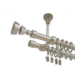 Galerie dubla prindere tavan afina 19/19 mm crom mat