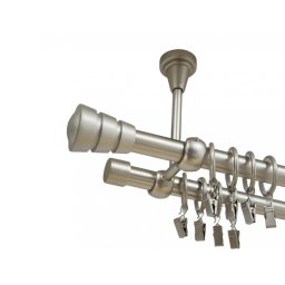Galerie dubla prindere tavan corso 19/19 mm crom mat