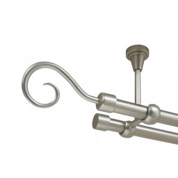 Galerie dubla hak fara inele prindere tavan 19/19 mm crom mat