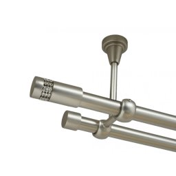 Galerie dubla xantos fara inele prindere tavan 19/19 mm crom mat