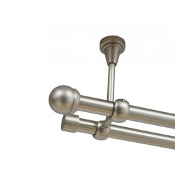 Galerie dubla todi max fara inele prindere tavan 19/19 mm crom mat
