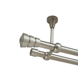 Galerie dubla corso fara inele prindere tavan 19/19 mm crom mat