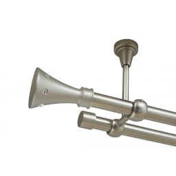 Galerie dubla carter fara inele prindere tavan 19/19 mm crom mat