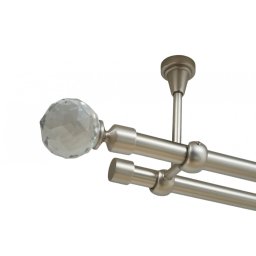Galerie dubla kula crystal fara inele prindere tavan 19/19 mm crom mat
