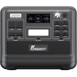Statie de incarcare portabila Fossibot F2400 Negru, 2400W, 2048Wh, 640000mAh, Ecran LCD, Protectie BMS, 16 iesiri, Lanterna LED, SOS