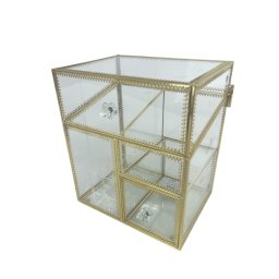 Organizator Caseta Cosmetice Dreptunghiular Cu Sertar Si Compartimente