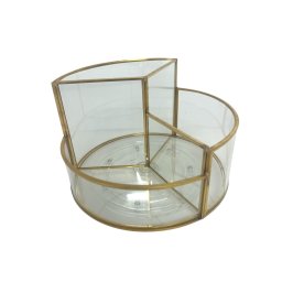 Organizator Cosmetice Rotund Si Rotativ Cu Trei Compartimente