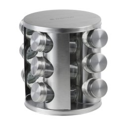 Set recipiente condimente, 12 piese, suport inox, Cleo