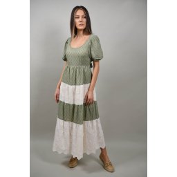 ROCHIE BOHO CHIC LUNGA CUT OUT PATTI Verde S-M