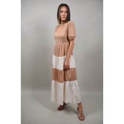 ROCHIE BOHO CHIC LUNGA CUT OUT PATTI Bej S-M