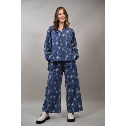 PANTALONI CU ELASTIC IN TALIE FULL LEGHT NAPOLI TALIE UNICA Albastru