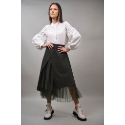 CAMASA BUMBAC CU GULER MAO CU BRODERIE BASSANO Alb M-L