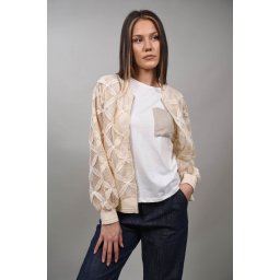 GEACA BOMBER SEMITRANSPARENTA CU STELUTE DALILA Bej TALIE UNICA