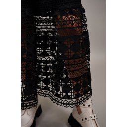 FUSTA LUNGA MACRAME SEMPLICITA TALIE UNICA Negru