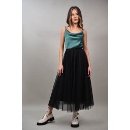TRICOU SATINAT CU BRETELE SUBTIRI CARINI TALIE UNICA Verde Smarald