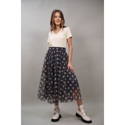 FUSTA LUNGA TUL CU ELASTIC IN TALIE SPLENDIDO TALIE UNICA Gri