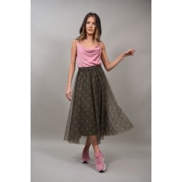 FUSTA LUNGA TUL CU ELASTIC IN TALIE SPLENDIDO TALIE UNICA Kaki