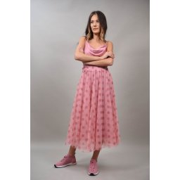 FUSTA LUNGA TUL CU ELASTIC IN TALIE SPLENDIDO TALIE UNICA Roz
