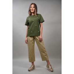 PANTALONI CARROT CU PENSE IN PARTEA DE SUS IRENE Bej S-M
