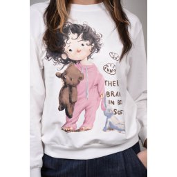 HANORAC SPORT FETITA CU URSULET UTOPIA Alb M-L