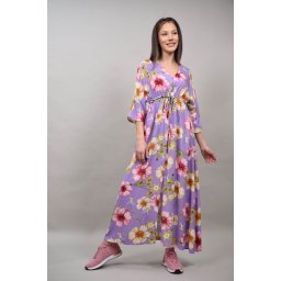 ROCHIE LUNGA CU FLORI BARCELLONA Lila L-XL