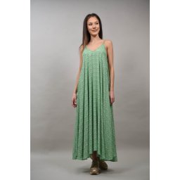ROCHIE LUNGA CU BRETELE SUBTIRI ROMBURI MULTICOLORA ETERNOZZO Verde L-XL