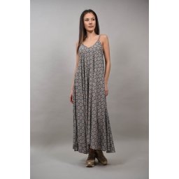 ROCHIE LUNGA CU BRETELE SUBTIRI ROMBURI MULTICOLORA ETERNOZZO Negru S-M