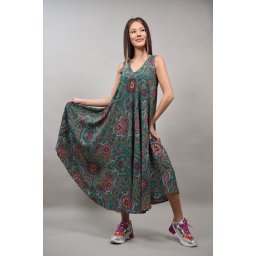 ROCHIE LUNGA CU BRETELE COLORATA MANDALE ALESSIA Verde L-XL