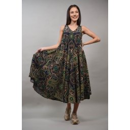 ROCHIE LUNGA CU BRETELE COLORATA MANDALE ALESSIA Bluemarin S-M