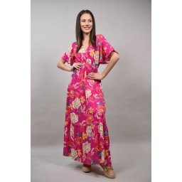 ROCHIE LUNGA BOHO CHIC MULTICOLORA INDIAN BUJORI ARLENA S-M Fucsia