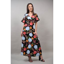 ROCHIE LUNGA BOHO CHIC MULTICOLORA INDIAN BUJORI ARLENA Negru L-XL
