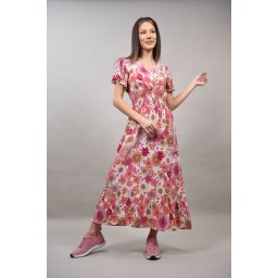 ROCHIE BOHO CHIC LUNGA CU ELASTIC IN TALIE MULTICOLORA ELEGANTO Roz L-XL