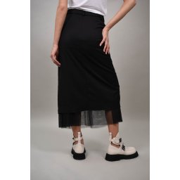 FUSTA COMBINATA CU TUL RADIATE S Negru