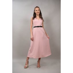 ROCHIE LUNGA IN STIL FORMAL CU CUREA IN TALIE BARESSA Roz S-M