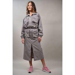 FUSTA CU FERMOAR SI BUZUNARE APLICATE POSITANO S-M Gri