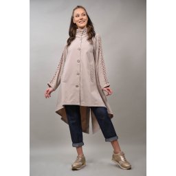 TRENCI LUNG CU BRODERIE POZZO S Bej Deschis