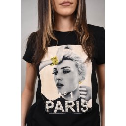 TRICOU CU IMPRIMEU LADY PARIS Negru L-XL