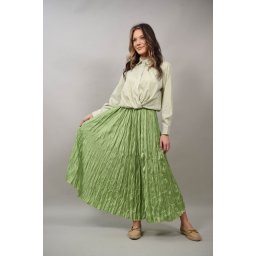 FUSTA CU EFECT CRINKLE ASIMETRICA IN PARTEA DE JOS SPLENDORE TALIE UNICA Verde